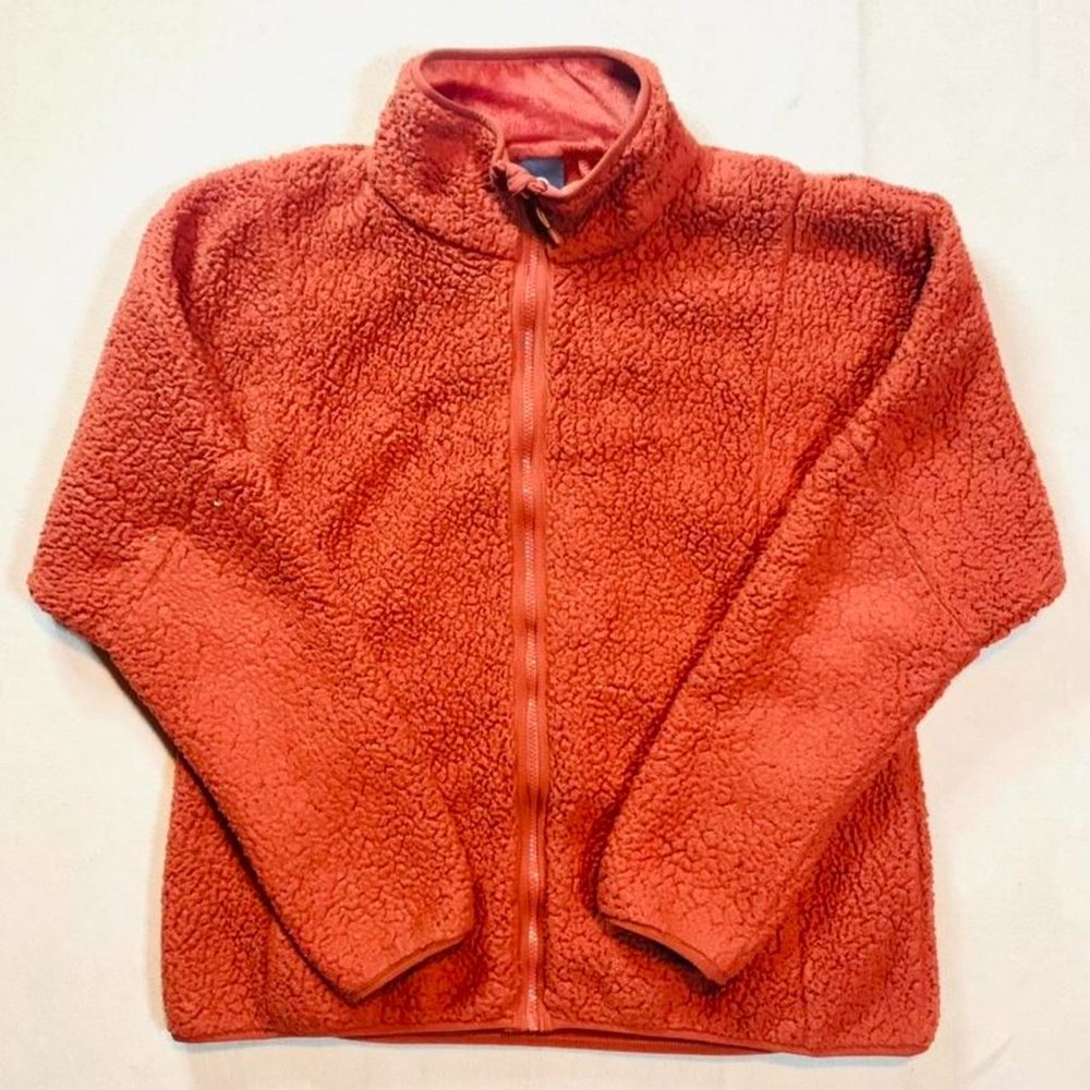 Champion Orange Sherpa fleece jacket sweatshirt